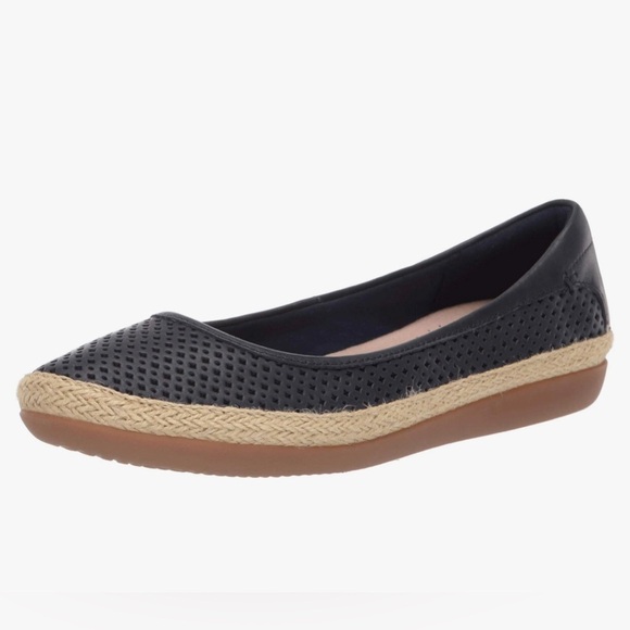 Clarks Women's Danelly Adira - Size 6.5 M - Black Espadrille Ballet Flat Slip on - Picture 11 of 12